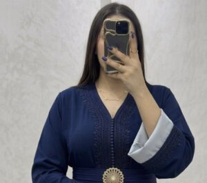 Caftan crepe cloche avec ceinture