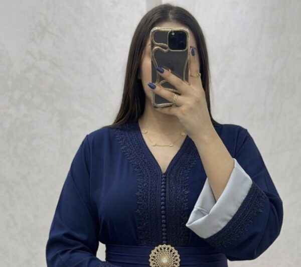 Caftan crepe cloche avec ceinture