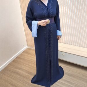 Caftan crepe cloche avec ceinture