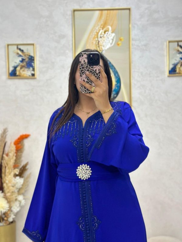 caftan crepe a ceinture