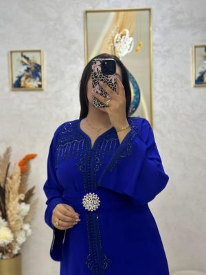 caftan crepe a ceinture