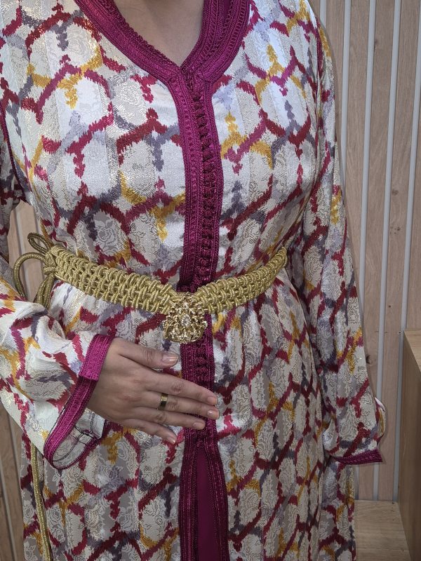 Takchita Jawhara rose – caftan marocain élégant pour femme