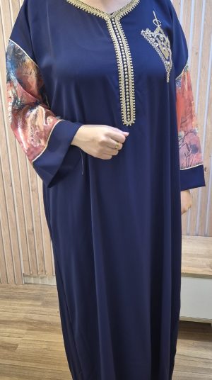 Gandora  bleu foncé  manche tlija