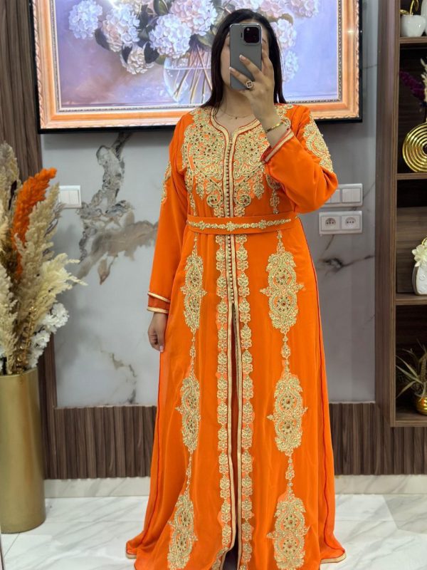 Tkchita  moussline  orange  livrée sous 15 jours