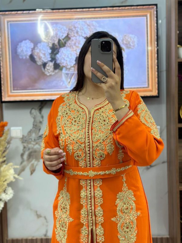 Tkchita  moussline  orange  livrée sous 15 jours