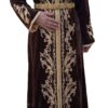 Caftan élégant en velours chocolat
